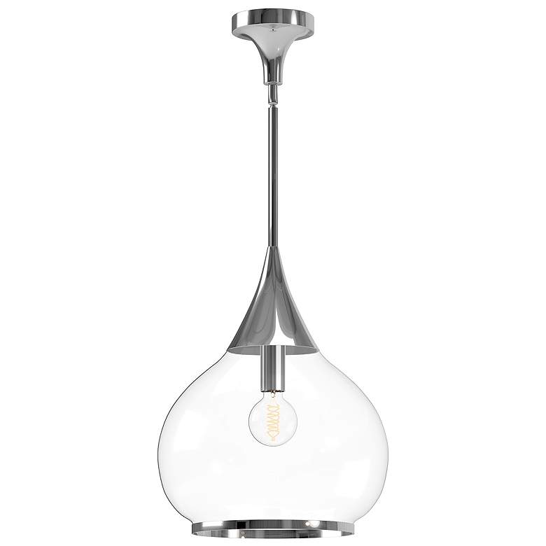 Image 1 Alora Mood Hazel E26 14-in Chrome/Clear Glass Pendant