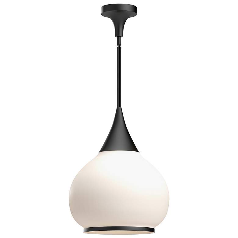 Image 1 Alora Mood Hazel E26 14-in Matte Black/Opal Matte Glass Pendant