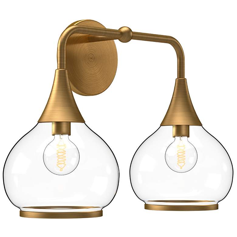 Image 1 Alora Mood Hazel E26 17-in Aged Gold/Clear Glass Vanity Light