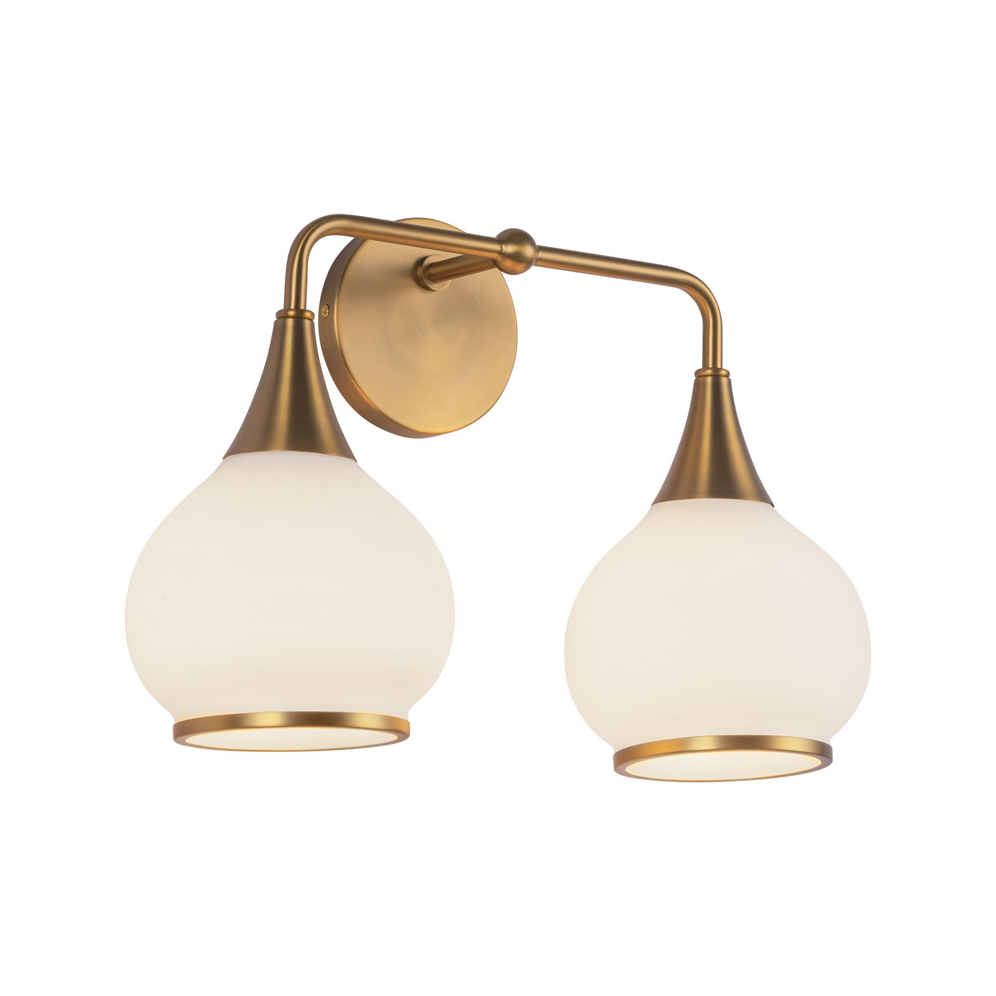 Image 2 Alora Mood Hazel E26 17-in Aged Gold/Opal Matte Glass Vanity Light more views