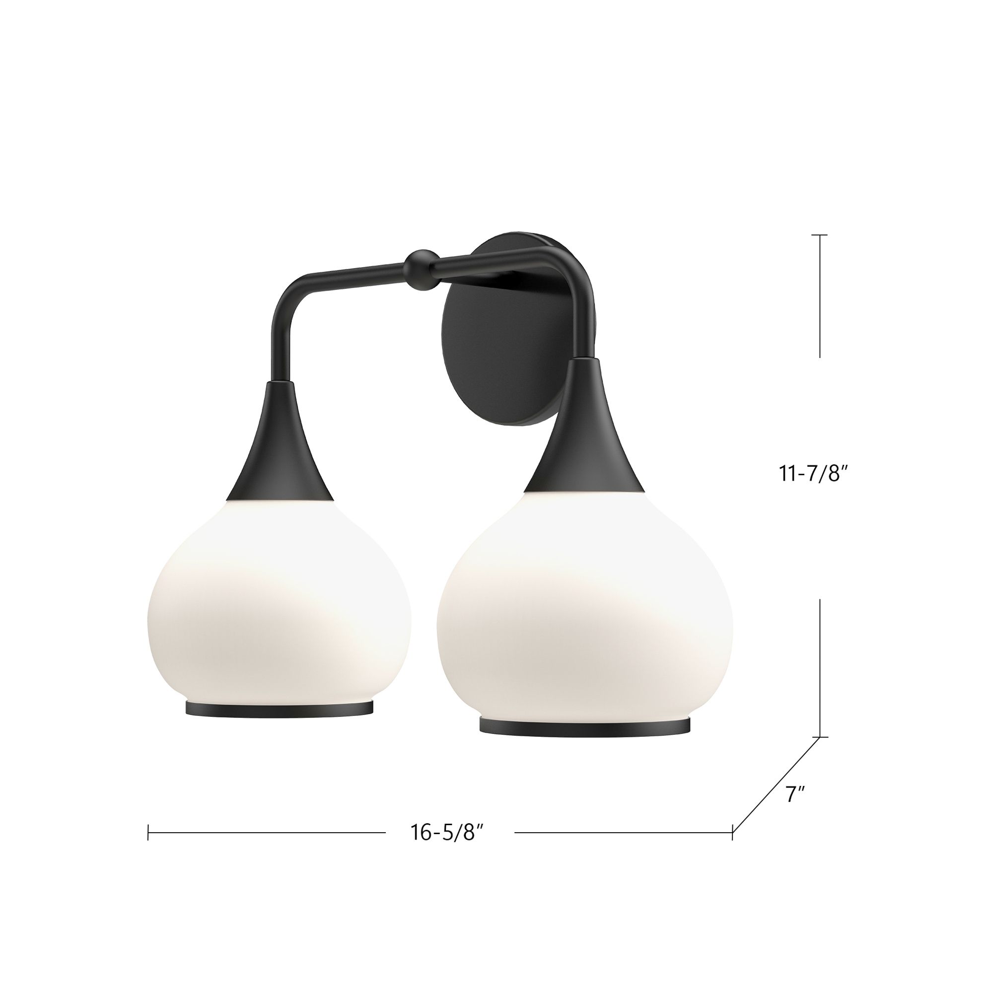 Alora Mood Hazel E26 17-in Aged Gold/Opal Matte Glass Vanity Light