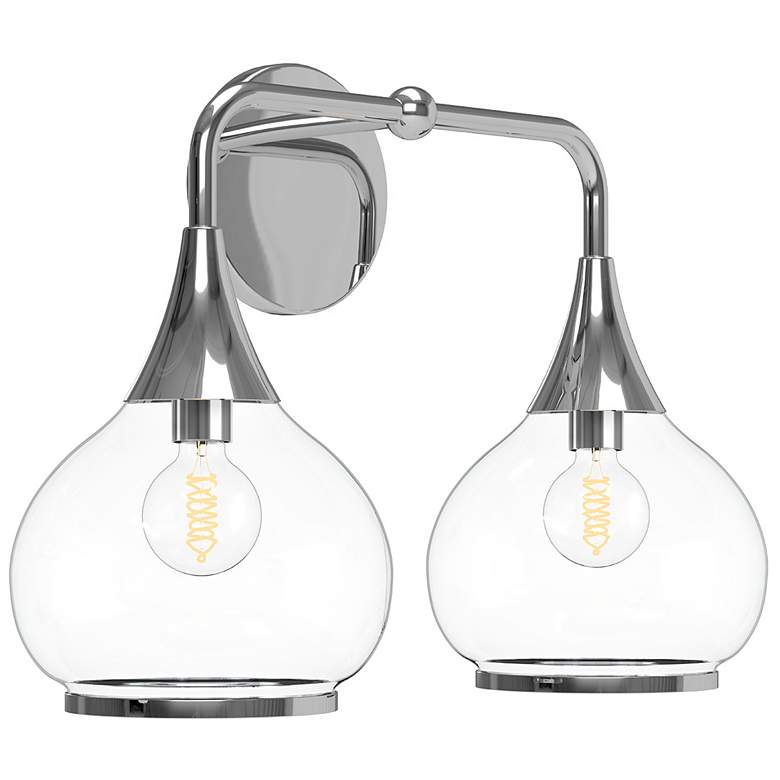 Image 1 Alora Mood Hazel E26 17-in Chrome/Clear Glass Vanity Light