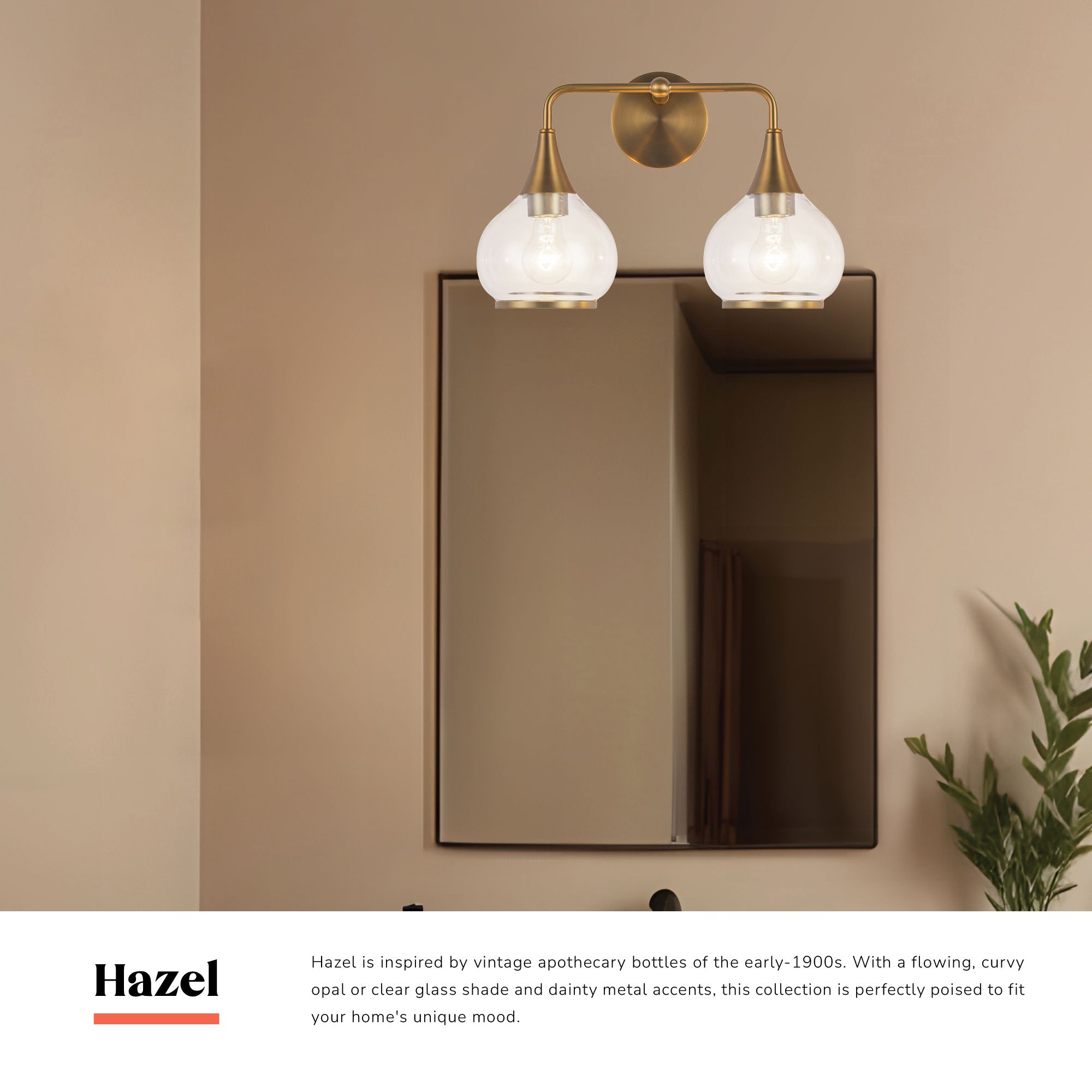 Image 6 Alora Mood Hazel E26 17-in Chrome/Clear Glass Vanity Light more views