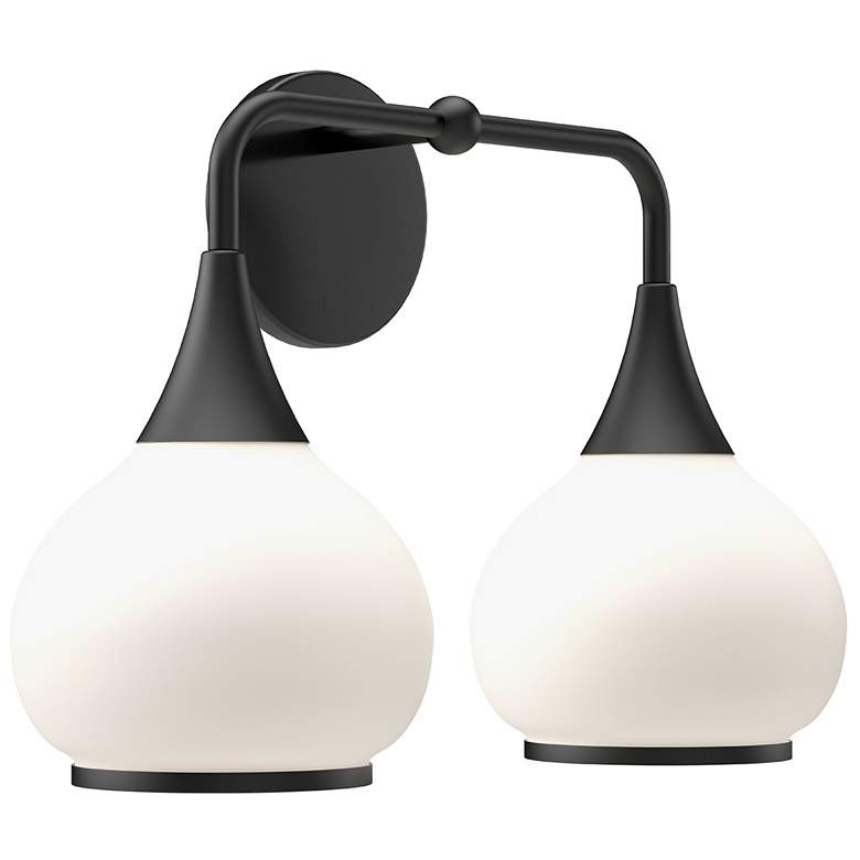 Image 1 Alora Mood Hazel E26 17-in Matte Black/Opal Matte Glass Vanity Light