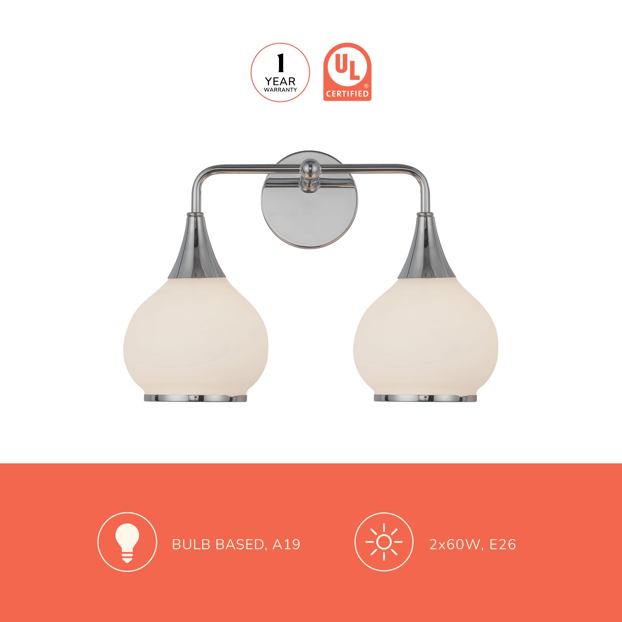 Image 3 Alora Mood Hazel E26 17-in Matte Black/Opal Matte Glass Vanity Light more views