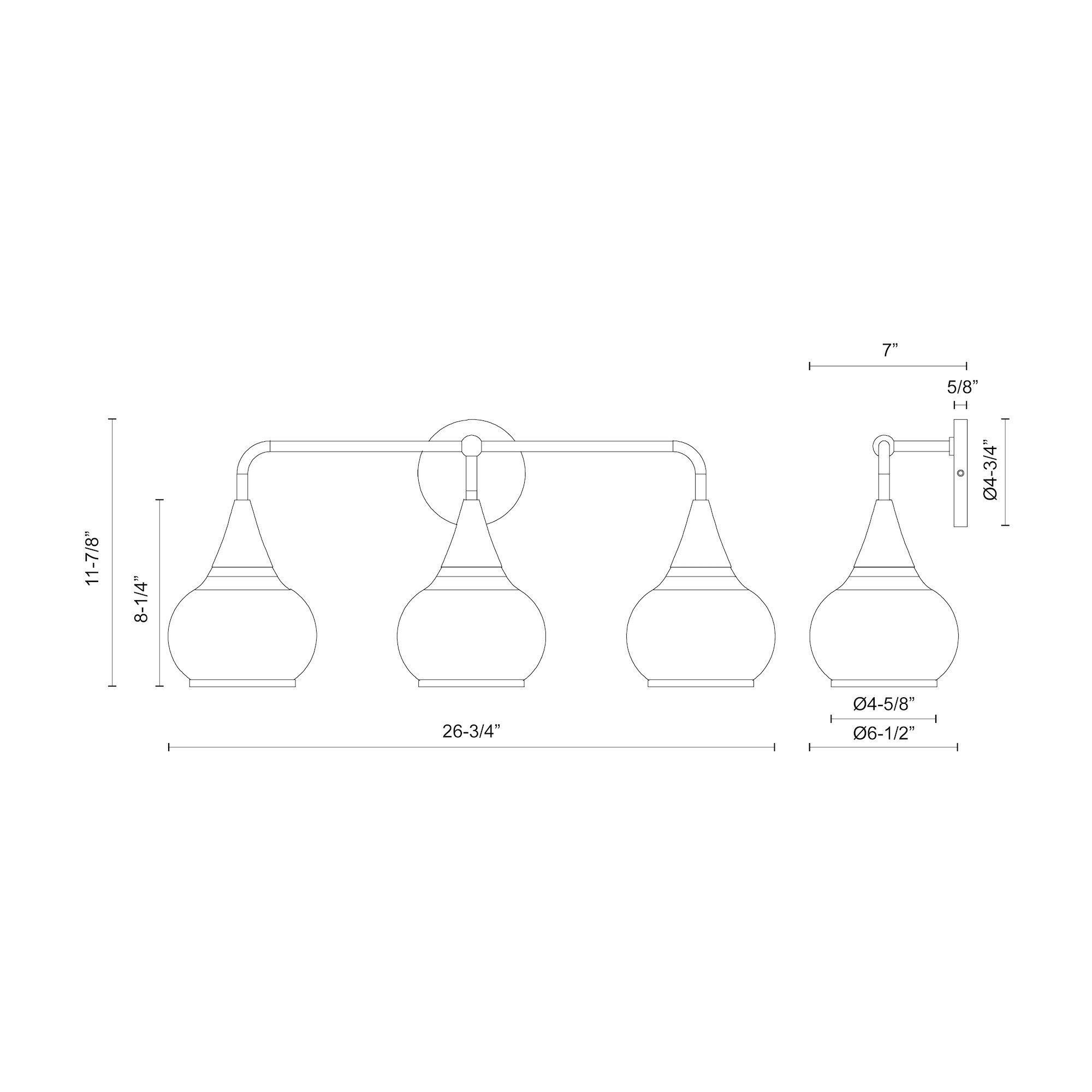Alora Mood Hazel E26 26-in Chrome/Opal Matte Glass Vanity Light