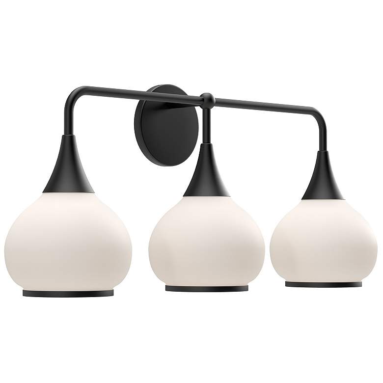 Image 1 Alora Mood Hazel E26 26-in Matte Black/Opal Matte Glass Vanity Light