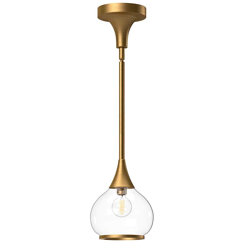 Image 1 Alora Mood Hazel E26 6-in Aged Gold/Clear Glass Pendant