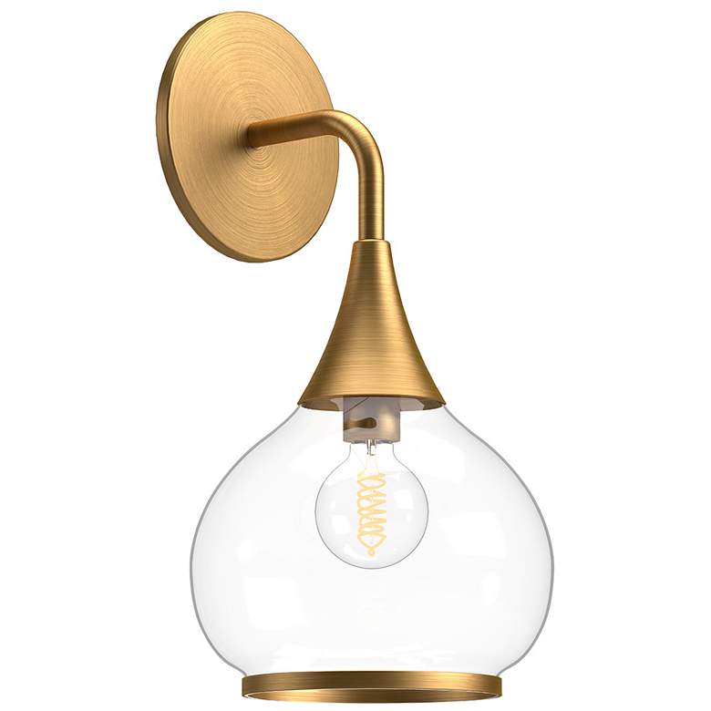 Image 1 Alora Mood Hazel E26 6-in Aged Gold/Clear Glass Wall Vanity