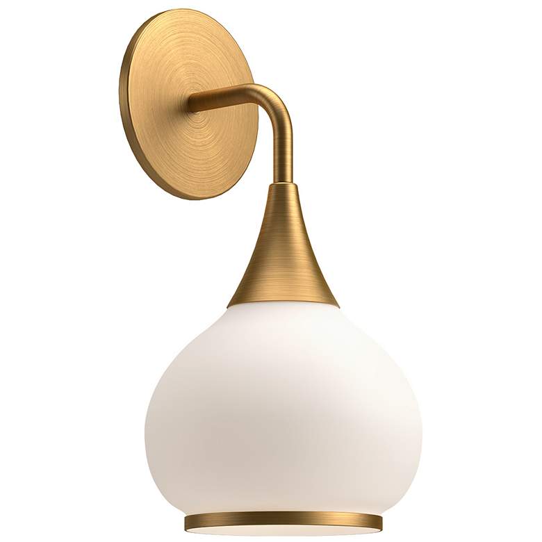 Image 1 Alora Mood Hazel E26 6-in Aged Gold/Opal Matte Glass Wall Vanity