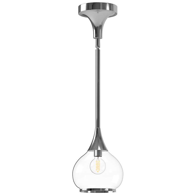 Image 1 Alora Mood Hazel E26 6-in Chrome/Clear Glass Pendant