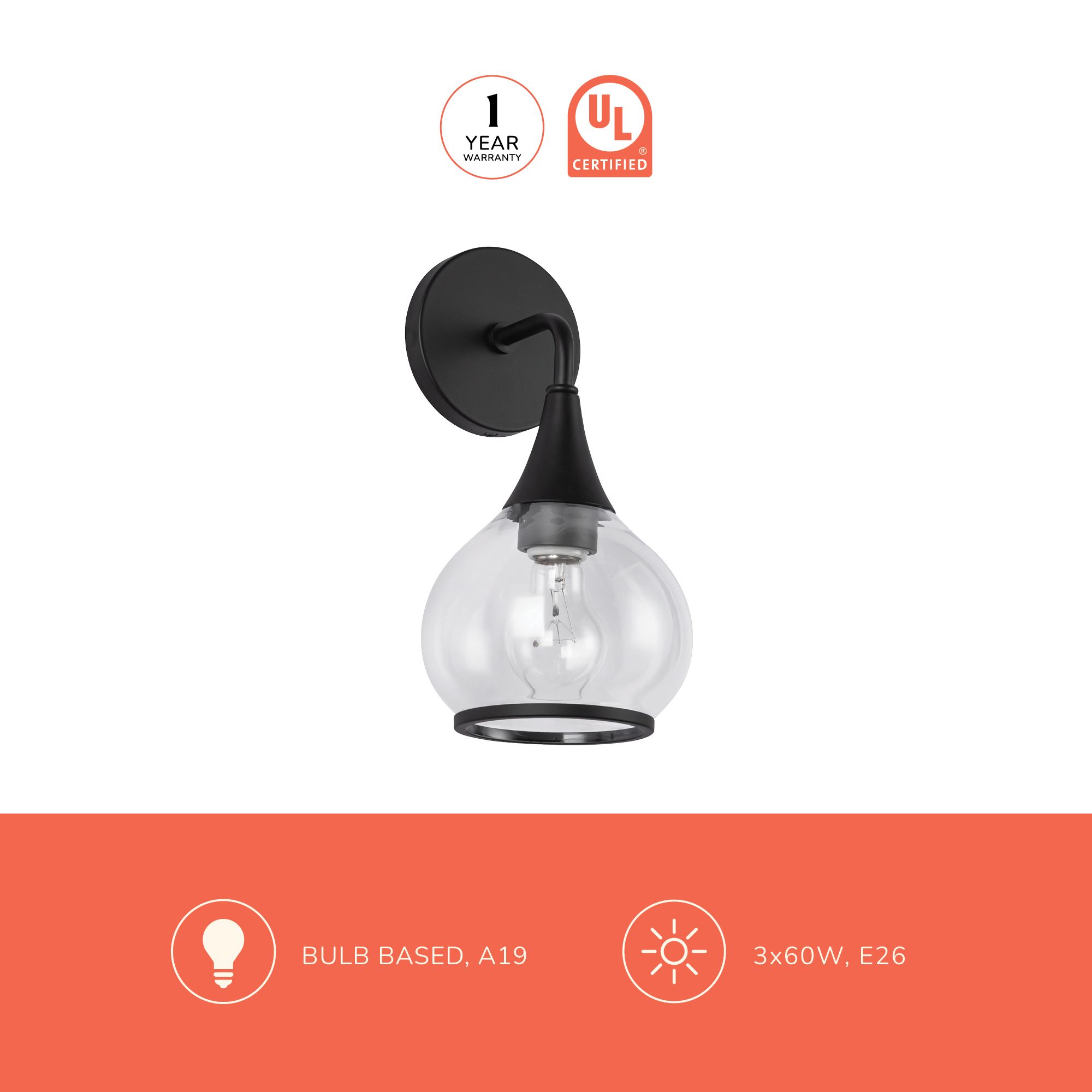 Image 4 Alora Mood Hazel E26 6-in Chrome/Clear Glass Wall Vanity more views