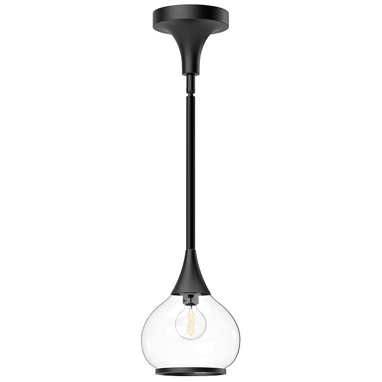 Image 1 Alora Mood Hazel E26 6-in Clear Glass/Matte Black Pendant