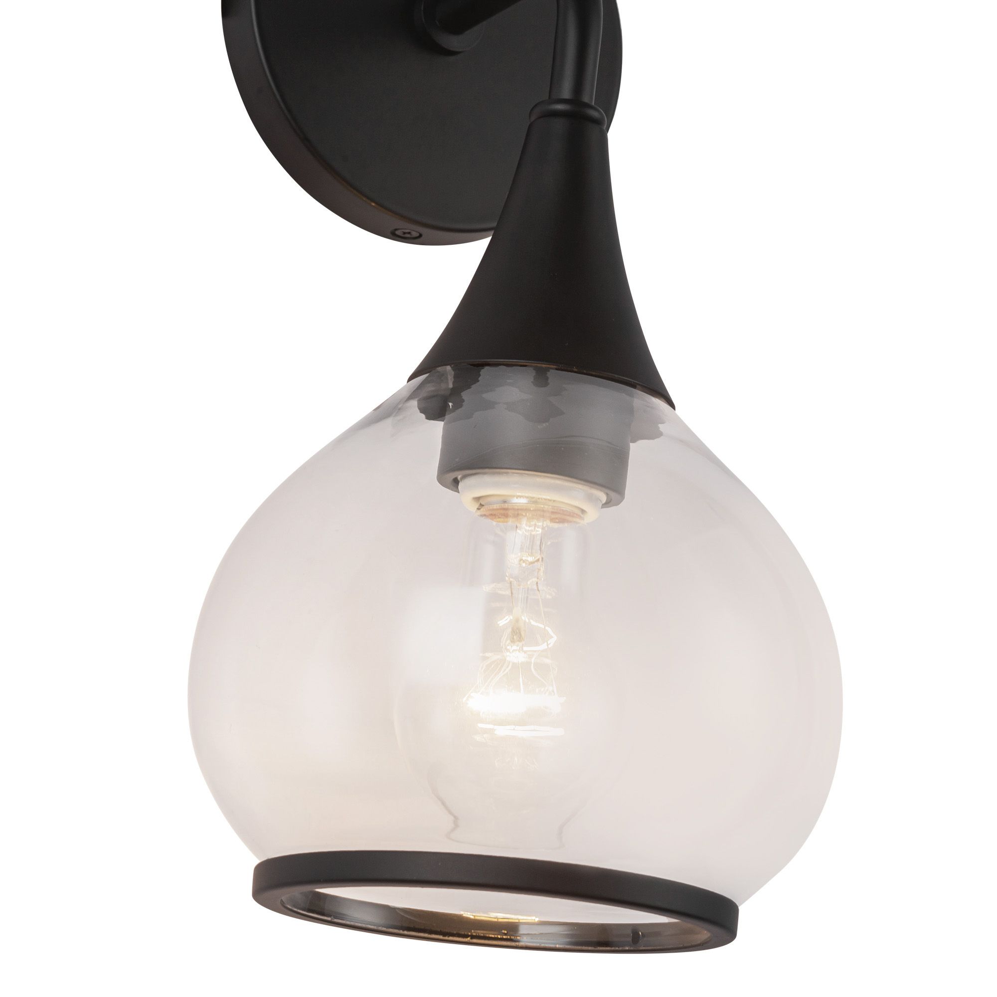 Image 4 Alora Mood Hazel E26 6-in Clear Glass/Matte Black Wall Vanity more views