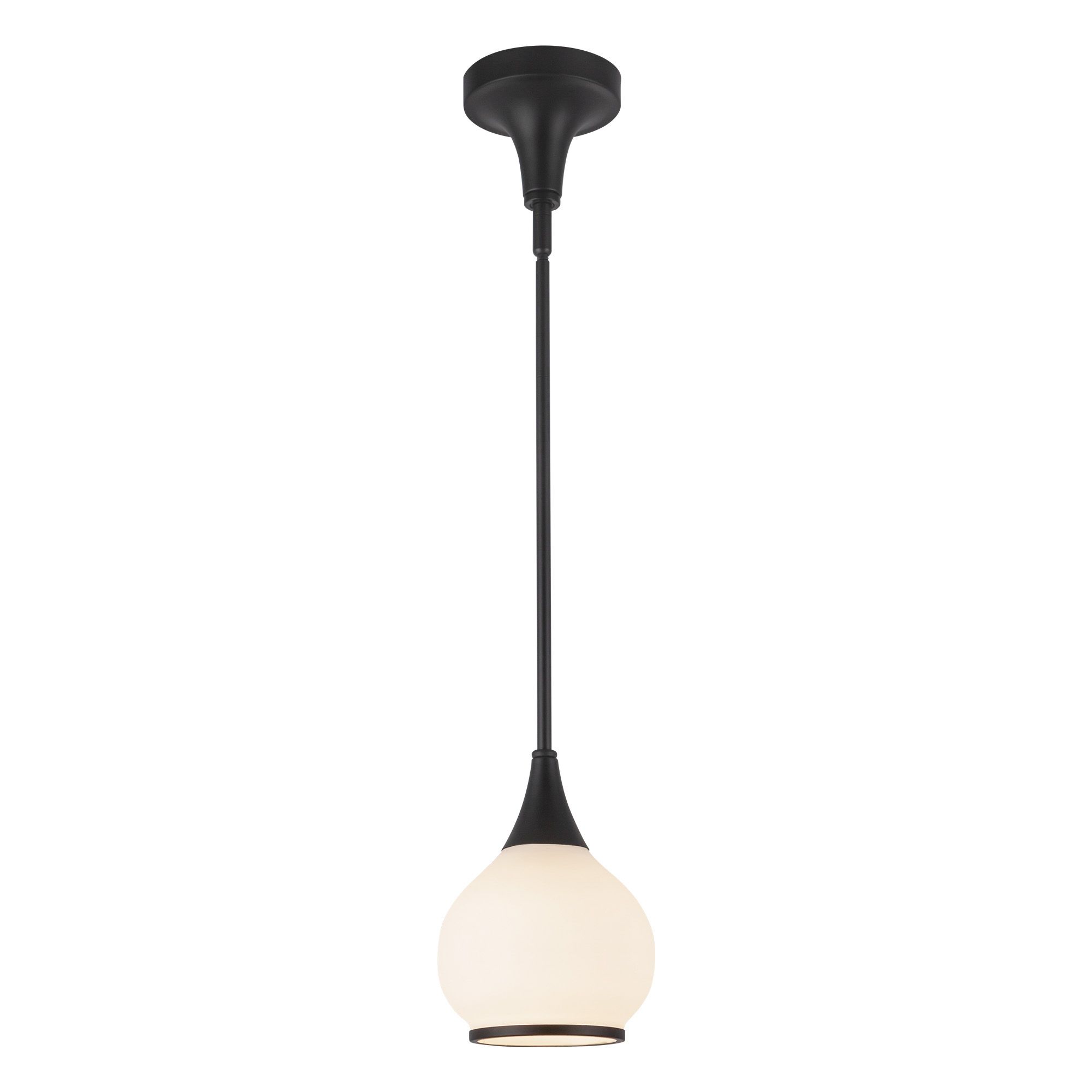 Image 4 Alora Mood Hazel E26 6-in Matte Black/Opal Matte Glass Pendant more views