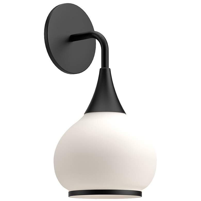 Image 1 Alora Mood Hazel E26 6-in Matte Black/Opal Matte Glass Wall Vanity