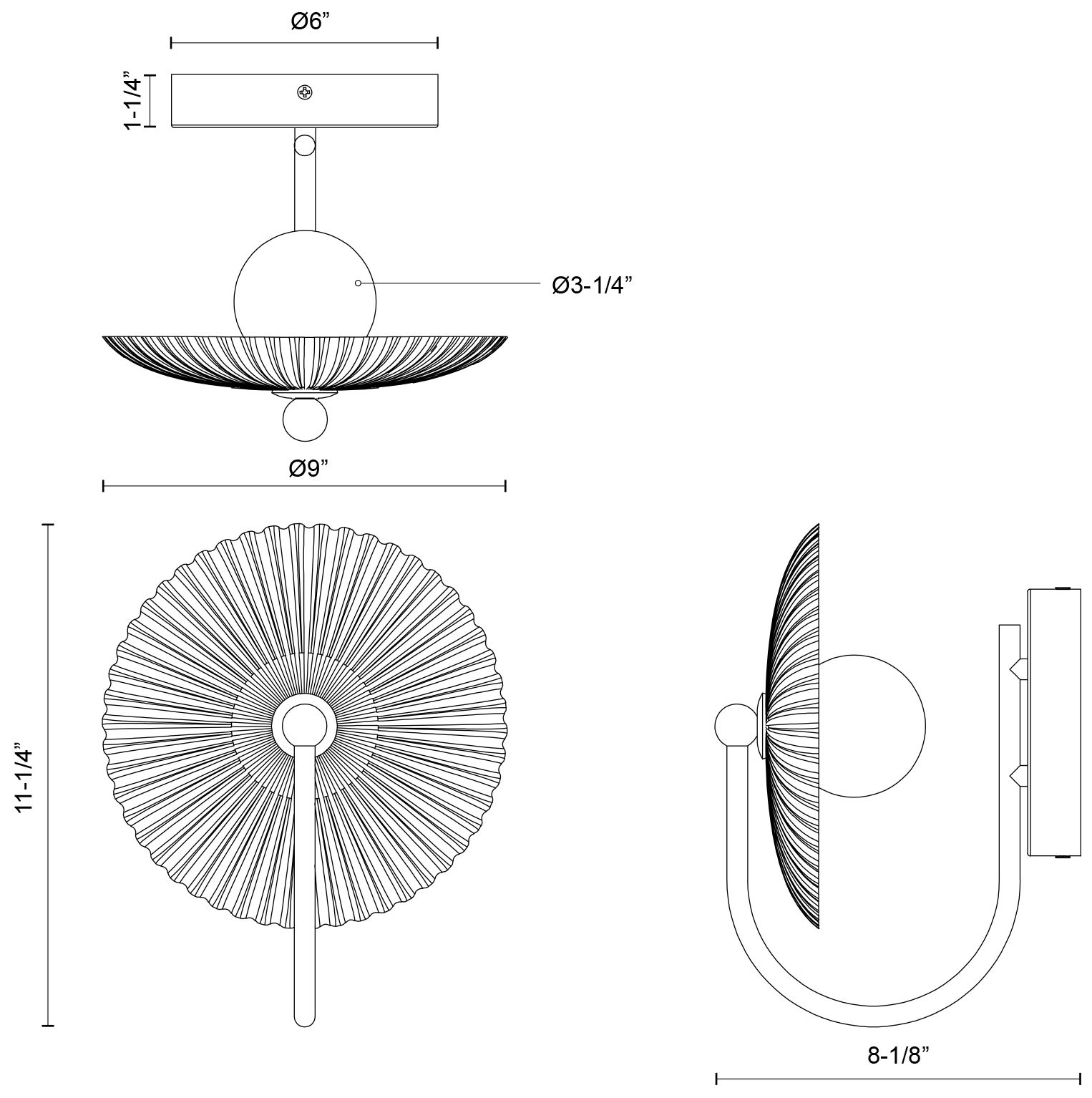 Image 3 Alora Mood Hera LED 11-in Brushed Gold/Clear Ribbed Glass Wall Vanity more views