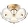 Alora Mood Hera LED 16-in Brushed Gold/Clear Ribbed Glass Flush Mount