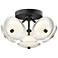 Alora Mood Hera LED 16-in Matte Black/Clear Ribbed Glass Flush Mount