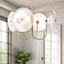 1_Alora Mood Hera LED 21-in Brushed Gold/Clear Ribbed Glass Pendant