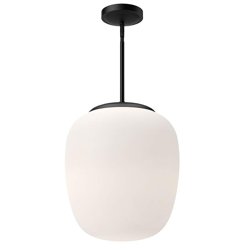 Image 1 Alora Mood Holden E26 14-in Matte Black/Opal Matte Glass Pendant