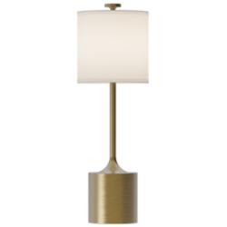 Alora Mood Issa E26 26-in Brushed Gold/Ivory Linen Table Lamp
