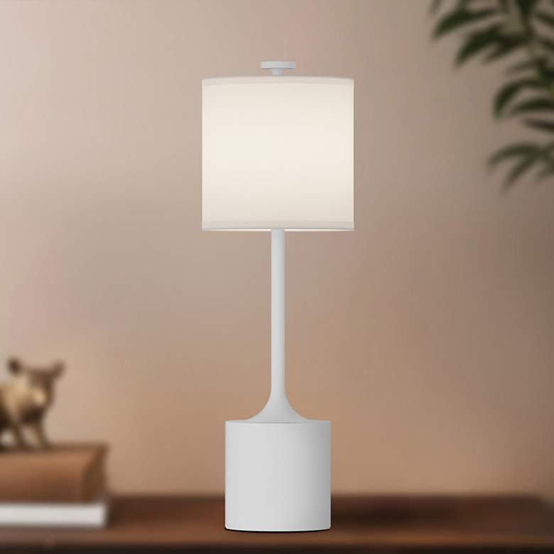 Image 1 Alora Mood Issa E26 26-in White/Ivory Linen Table Lamp