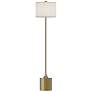 Alora Mood Issa E26 61-in Brushed Gold/Ivory Linen Floor Lamp