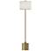 Alora Mood Issa E26 61-in Brushed Gold/Ivory Linen Floor Lamp