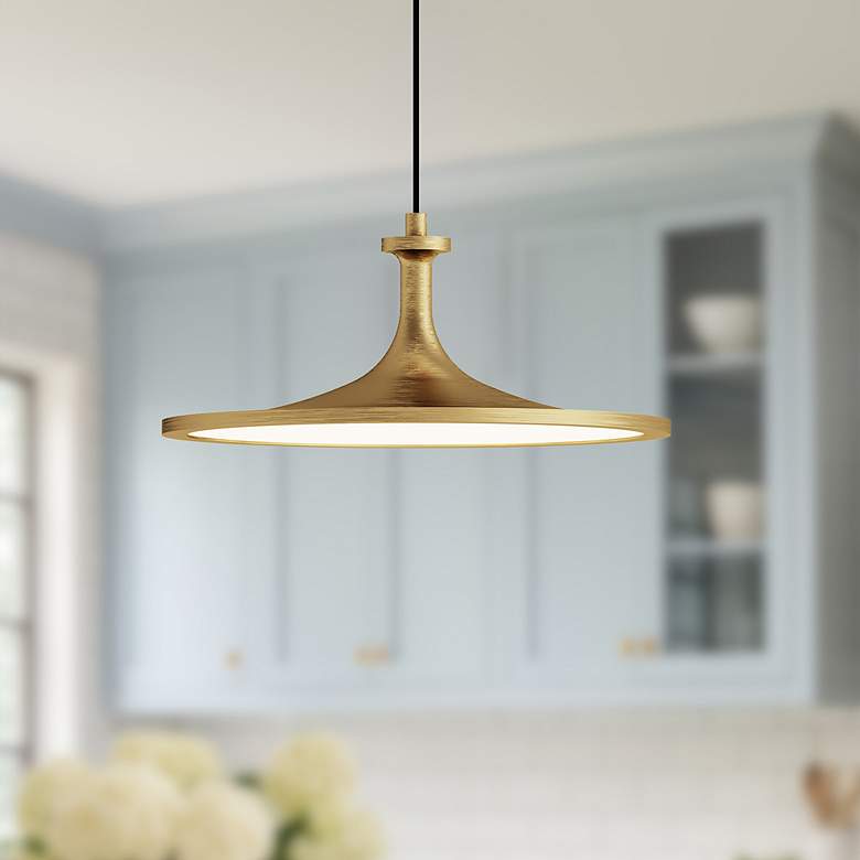 Image 1 Alora Mood Issa LED 12-in Brushed Gold Pendant