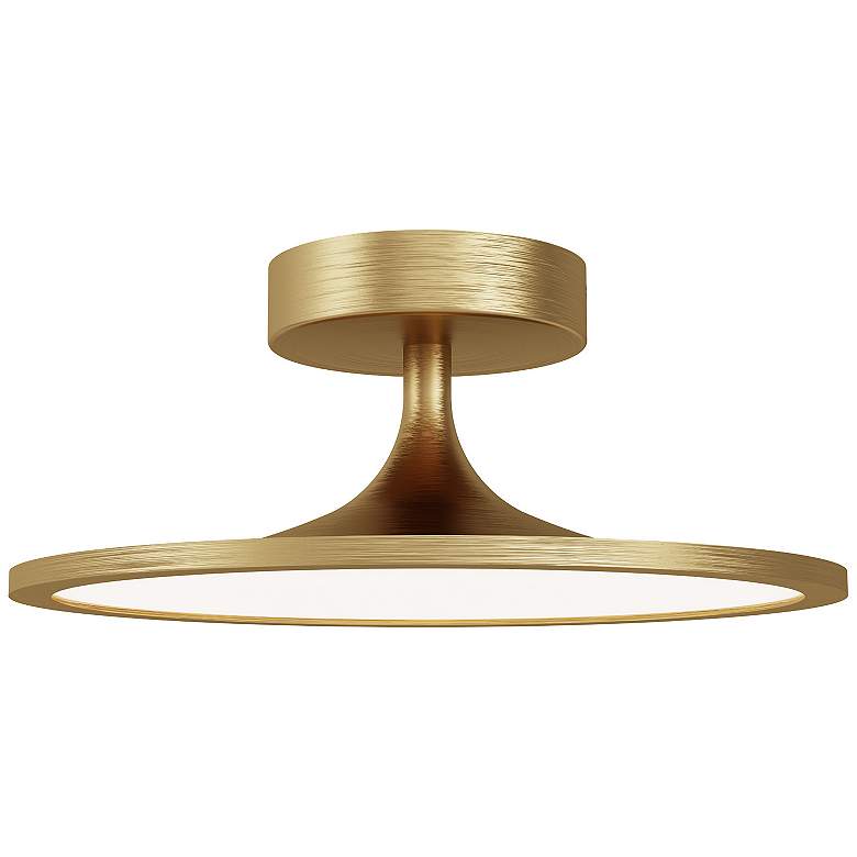 Image 1 Alora Mood Issa LED 12-in Brushed Gold Semi-Flush Mount