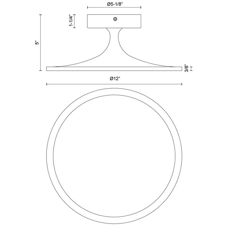 Image 2 Alora Mood Issa LED 12-in Brushed Gold Semi-Flush Mount more views