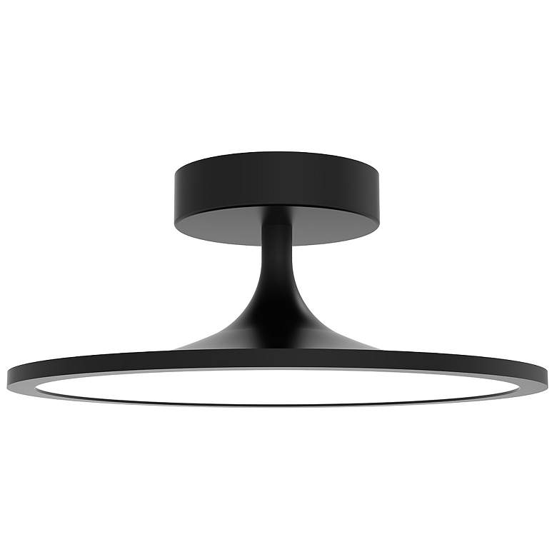 Image 1 Alora Mood Issa LED 12-in Matte Black Semi-Flush Mount