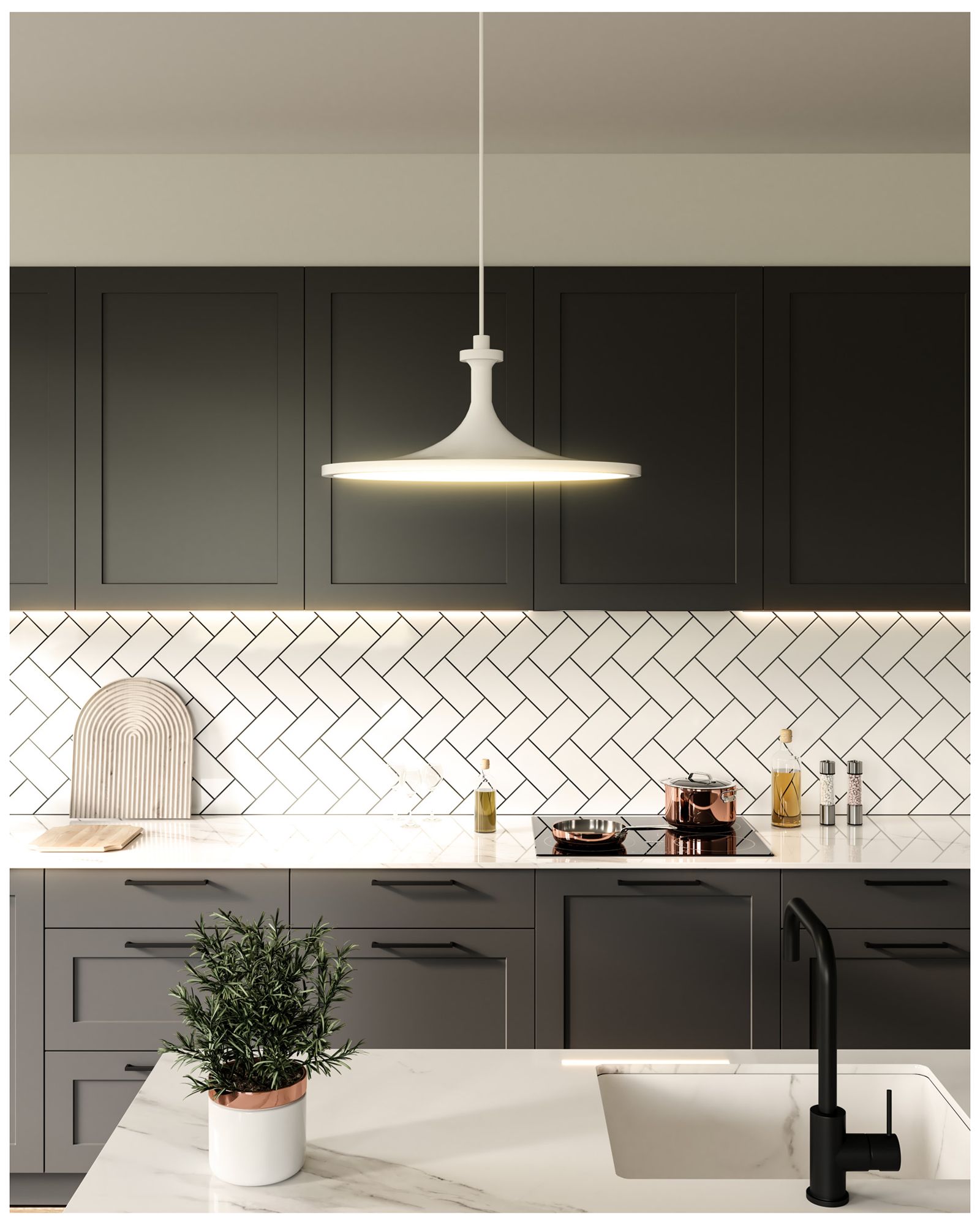 Image 3 Alora Mood Issa LED 12-in White Pendant more views