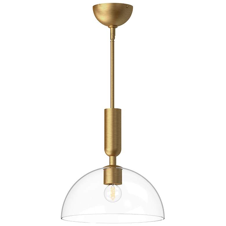 Image 1 Alora Mood Jude E26 12-in Brushed Gold/Clear Glass Pendant