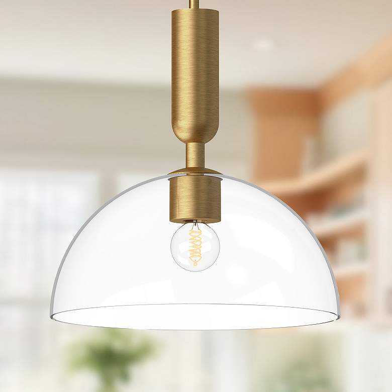 Image 1 Alora Mood Jude E26 12-in Brushed Gold/Clear Glass Pendant
