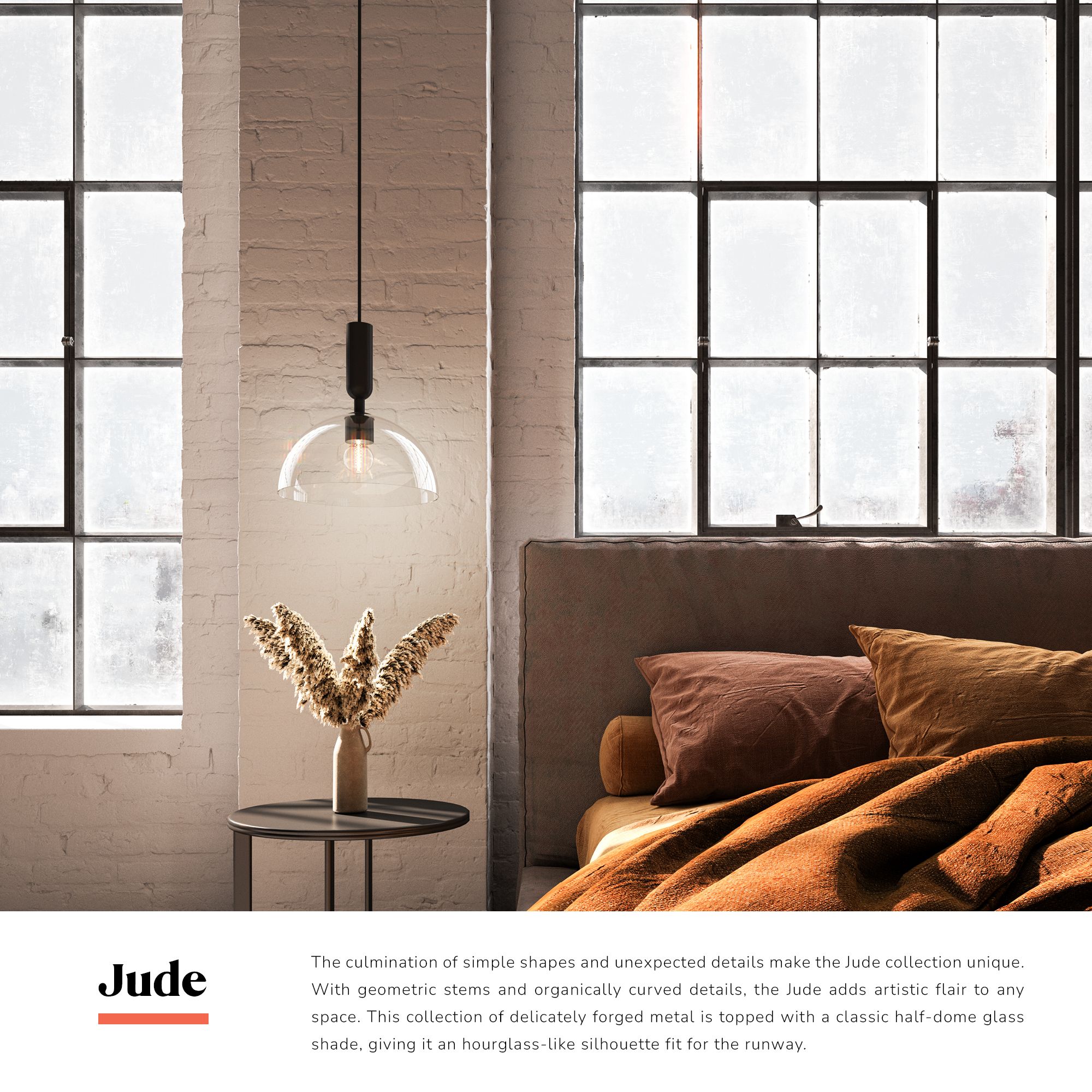 Image 3 Alora Mood Jude E26 12-in Brushed Gold/Clear Glass Pendant more views
