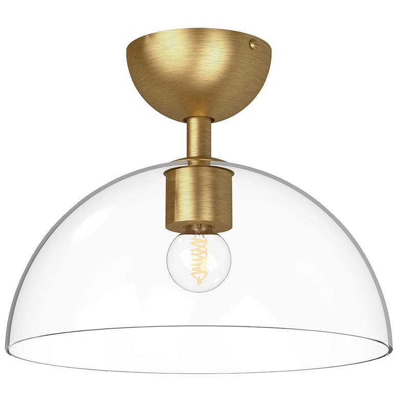 Image 1 Alora Mood Jude E26 12-in Brushed Gold/Clear Glass Semi-Flush Mount