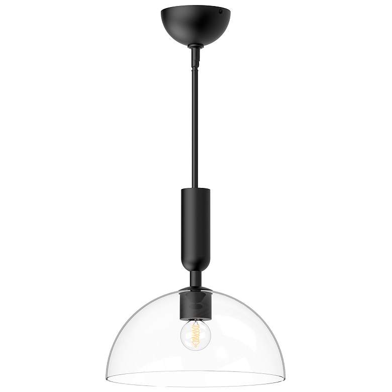 Image 1 Alora Mood Jude E26 12-in Clear Glass/Matte Black Pendant