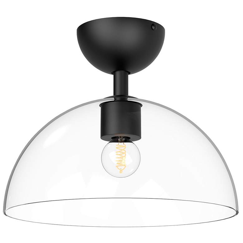 Image 1 Alora Mood Jude E26 12-in Clear Glass/Matte Black Semi-Flush Mount