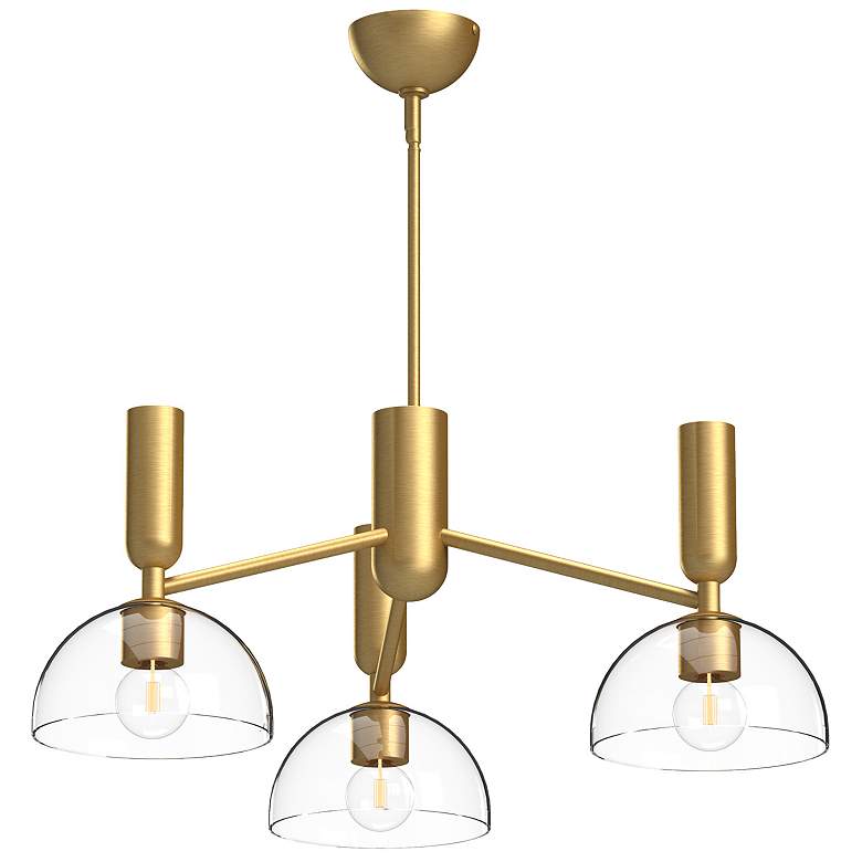 Image 1 Alora Mood Jude E26 38-in Brushed Gold/Clear Glass 3 Lights Chandeliers