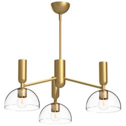 Alora Mood Jude E26 38-in Brushed Gold/Clear Glass 3 Lights Chandeliers