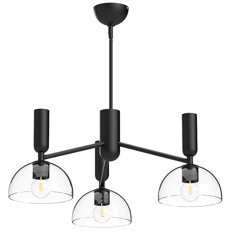 Image 1 Alora Mood Jude E26 38-in Clear Glass/Matte Black 3 Lights Chandeliers