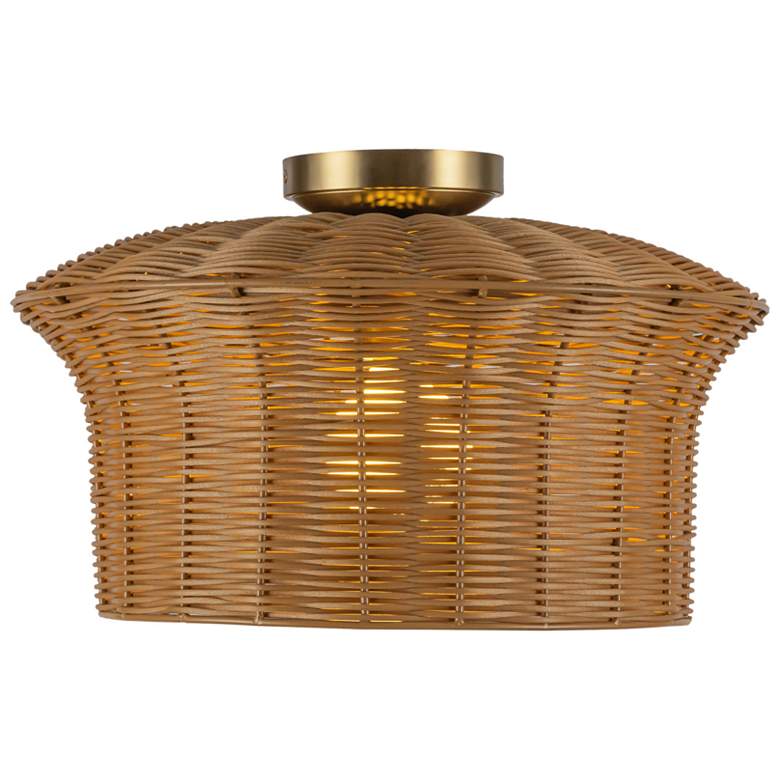 Image 1 Alora Mood Kai E26 16-in Brushed Gold Semi-Flush Mount