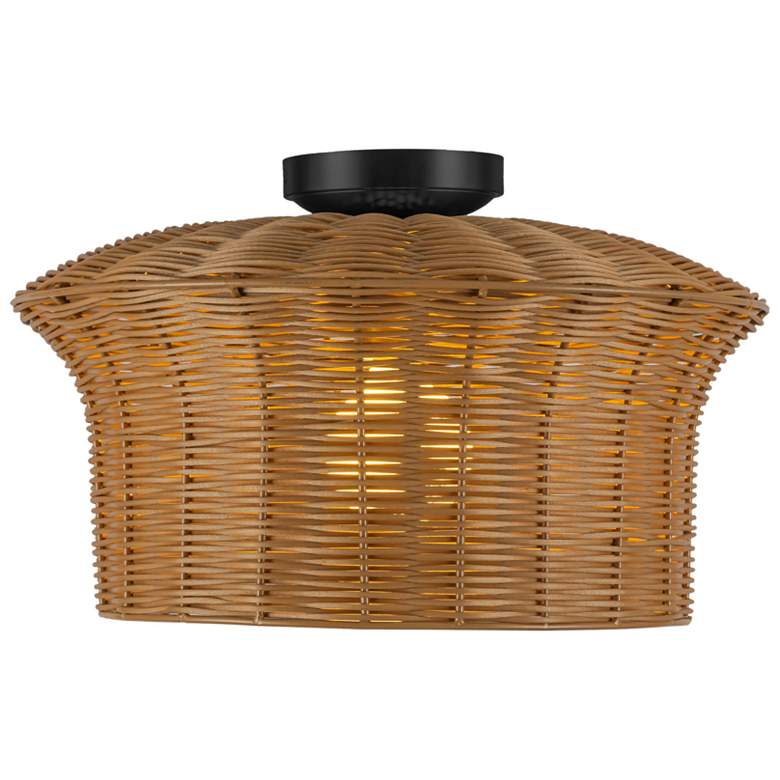 Image 1 Alora Mood Kai E26 16-in Matte Black Semi-Flush Mount