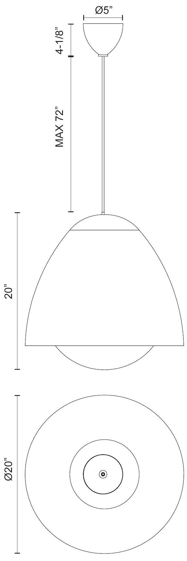 Image 4 Alora Mood Kenji E26 20-in Matte Black/Opal Matte Glass Pendant more views