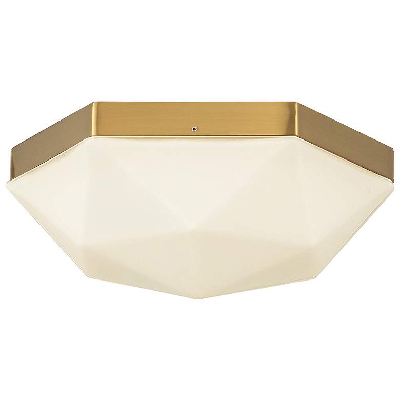 Image 1 Alora Mood Krysta E12 12-in Brushed Gold/Opal Glass Flush Mount