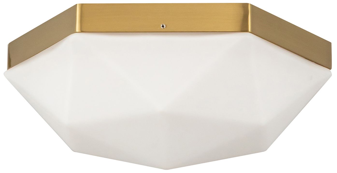 Image 2 Alora Mood Krysta E12 12-in Brushed Gold/Opal Glass Flush Mount more views