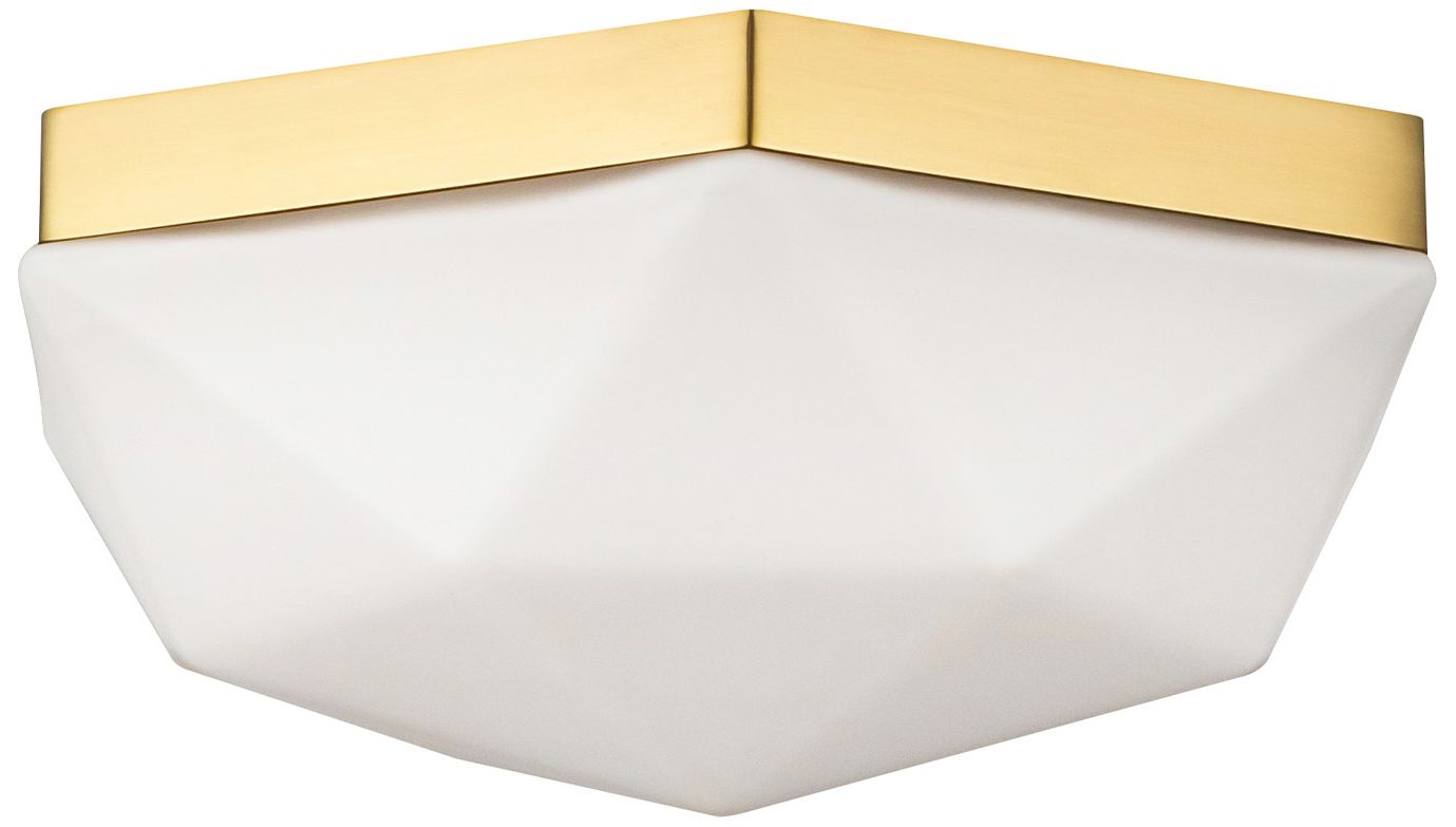 Image 4 Alora Mood Krysta E12 12-in Brushed Gold/Opal Glass Flush Mount more views