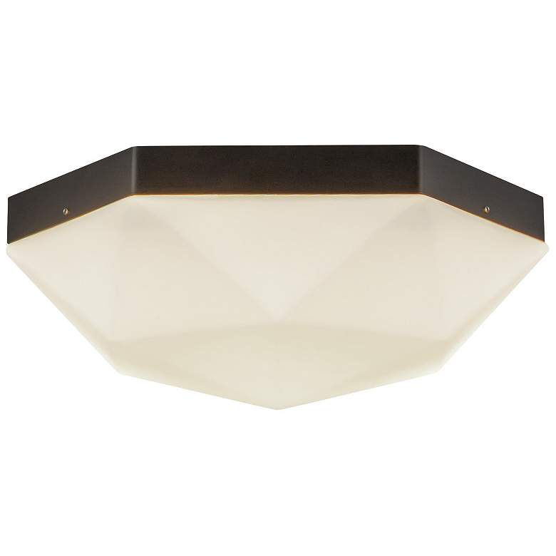 Image 1 Alora Mood Krysta E12 12-in Matte Black/Opal Glass Flush Mount
